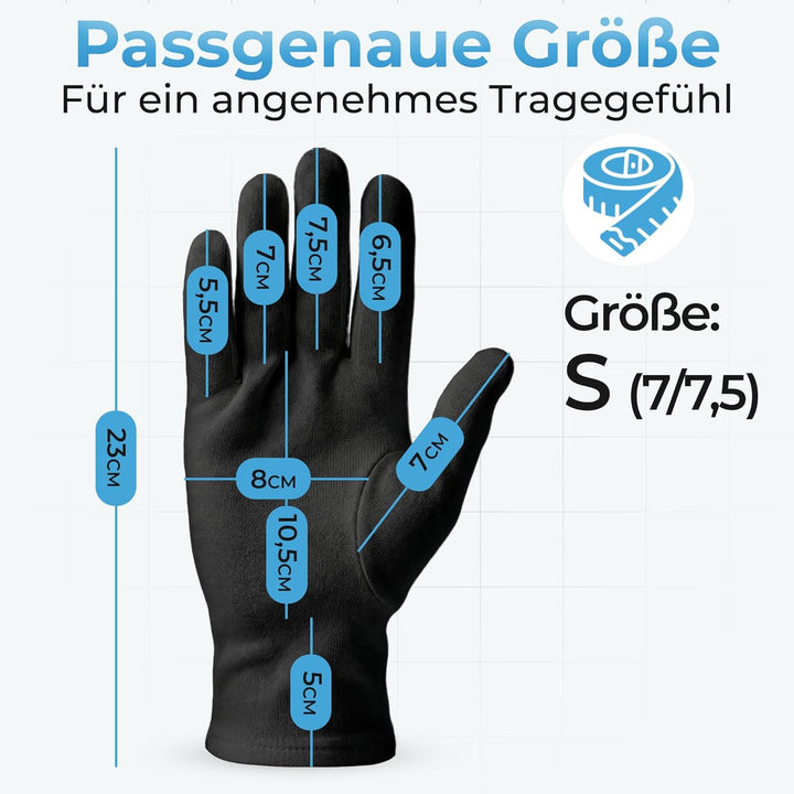 Dermatest: Sehr Gut LAVAMED Baumwollhandschuhe Schwarz als Schutzhandschuh - Baumwoll Handschuhe aus