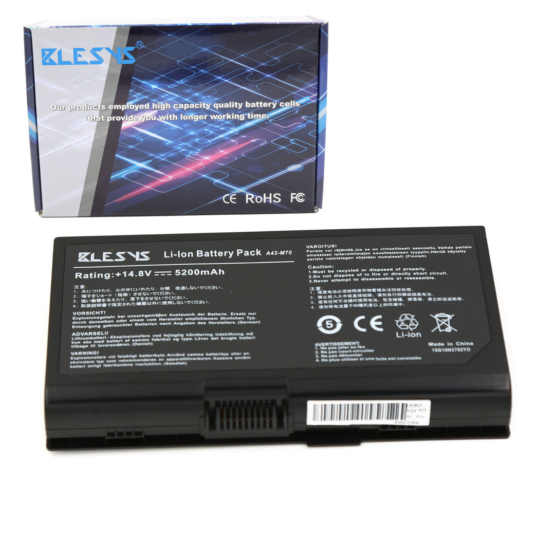 BLESYS 14.8V A42-M70 Akku für ASUS M70V X71 G71 X72 N70SV Serie Laptop 4400mAh