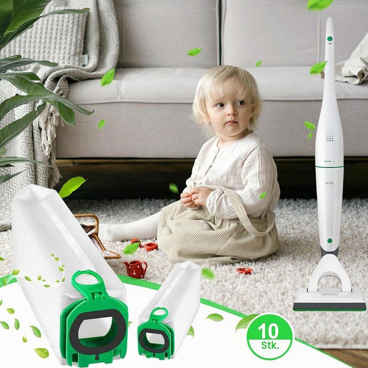 10 Stück Staubsaugerbeutel für Vorwerk Kobold VB100 VB 100 FP100 FP 100, Beutel Filtertüten für Kobo