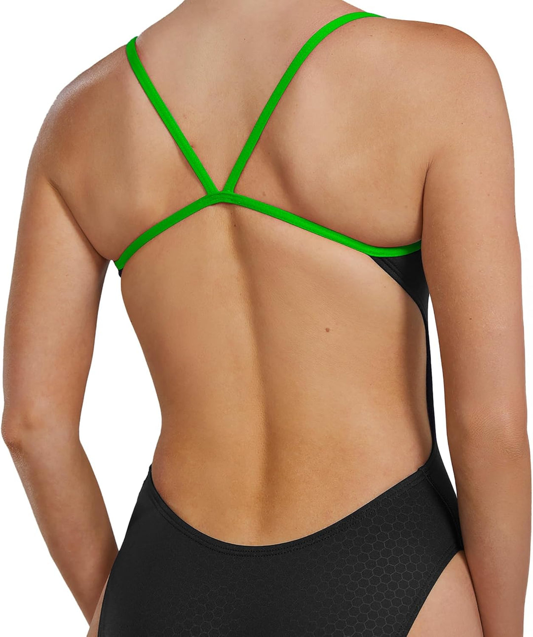 TYR Unisex Modern Hexa, zugeschnittene Passform, Schwimmanzug 22 Schwarz / Grün, 22 Schwarz / Gr
