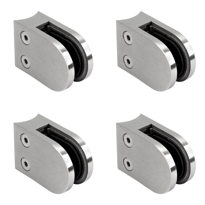 PRIOstahl Glashalter 4 Stück Glasklemmen Klemmhalter Glasplattenhalter 63 x 45 x 26-28 mm mit Sicher