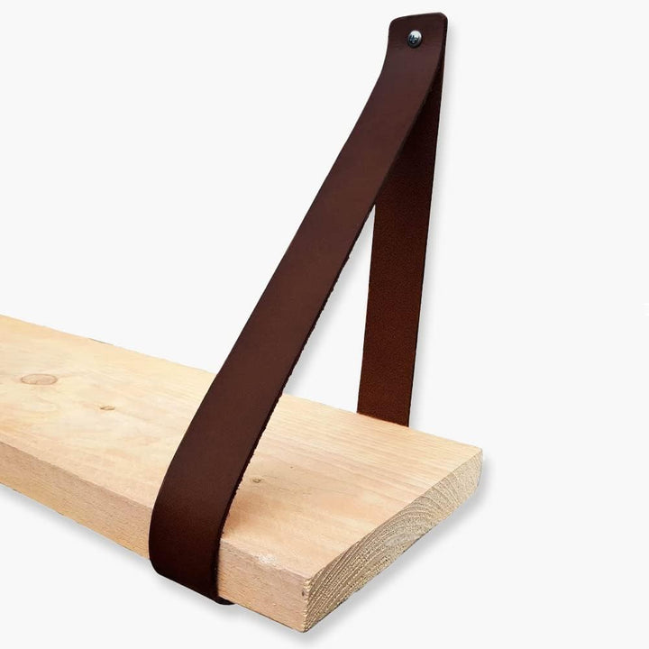 Brute Strength - Regalträger leder - Braun - 2 Stück - Regalstützen - Wandstützen - Regalriemen - Vo