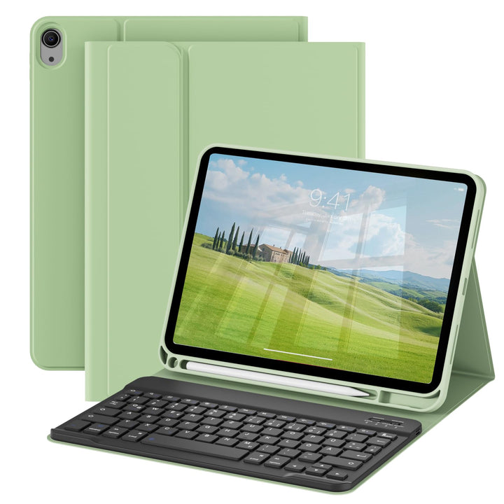 Hülle mit Tastatur für iPad A16 11 Generation 2025/10 Generation 2022 (11/10.9 Zoll), QWERTZ Layout,