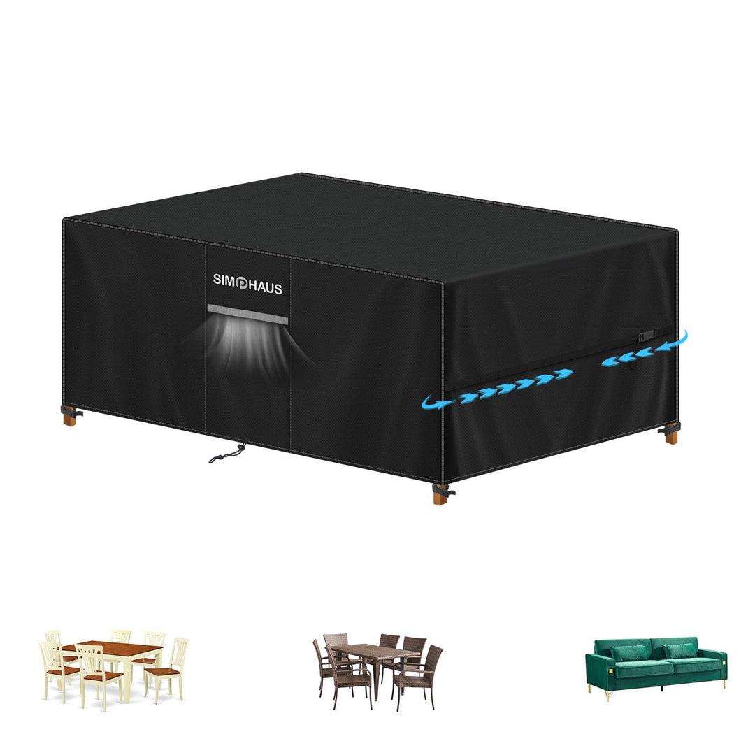 Abdeckhaube Gartentisch Abdeckung Gartenmöbel 150x90x75cm | Schutzhülle Gartenmöbel Abdeckung für Lo