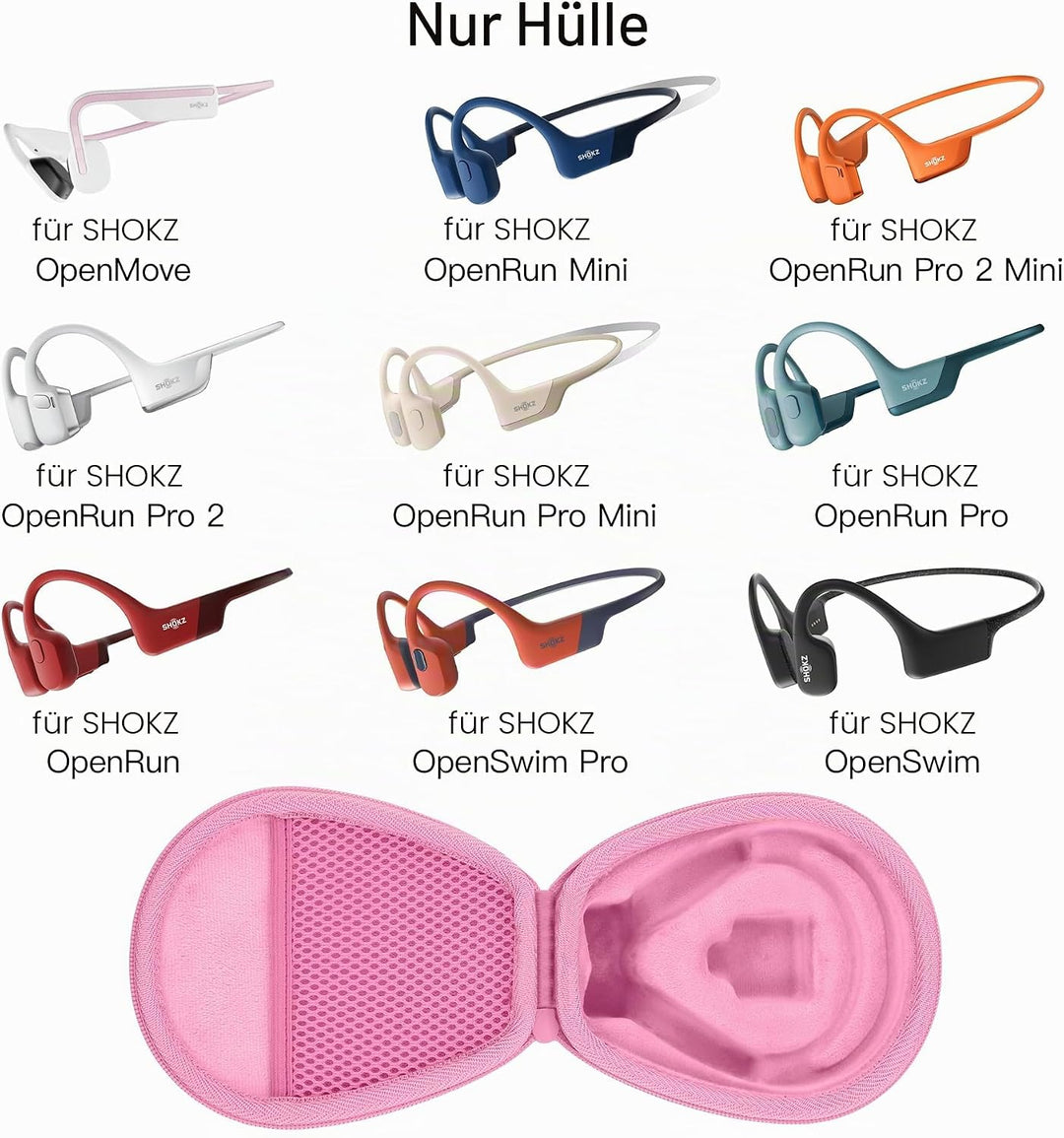 co2CREA für SHOKZ OpenRun Knochenschall Kopfhörer,Schutzhülle Tasche für OpenRun mini/Pro 2 mini/Ope