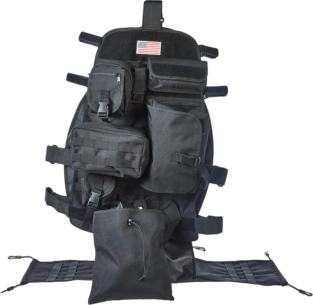 Rugged Ridge 13236.01 Cargo Seat Covr Frt Blk Y/T/Jk Schwarz, Schwarz