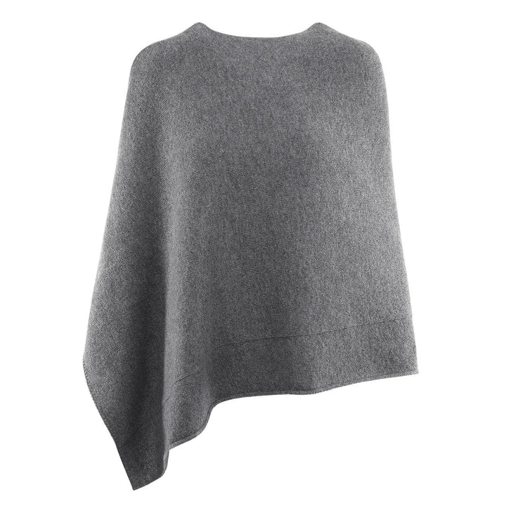 GIESSWEIN Merino Lambswool Poncho - Damen Feinstrick Überwurf aus Merinowolle, Wool Cape, Frauen Str