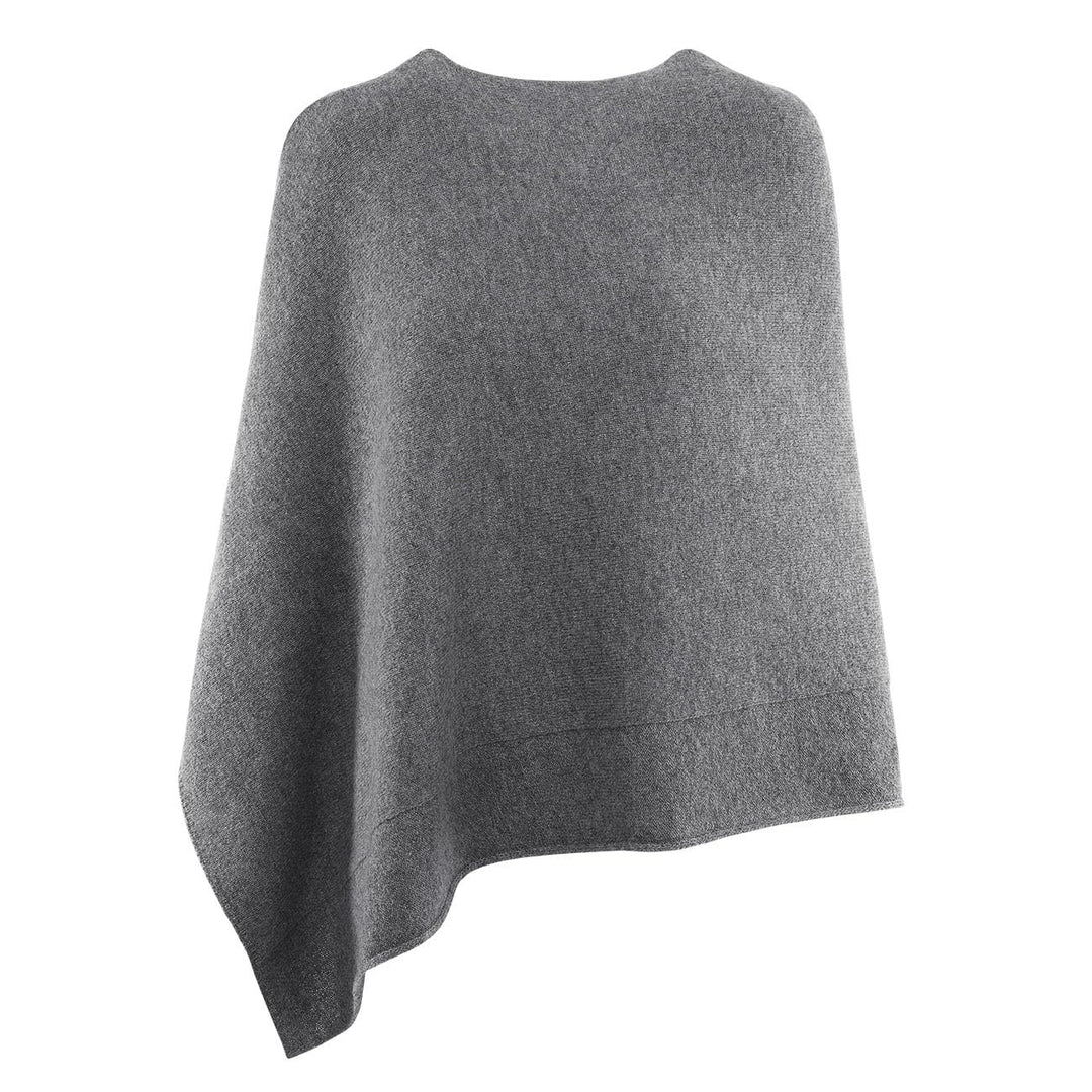 GIESSWEIN Merino Lambswool Poncho - Damen Feinstrick Überwurf aus Merinowolle, Wool Cape, Frauen Str