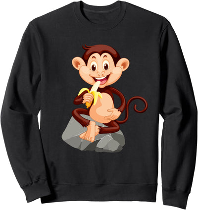 Affe mit Banane süsses Äffchen Sweatshirt