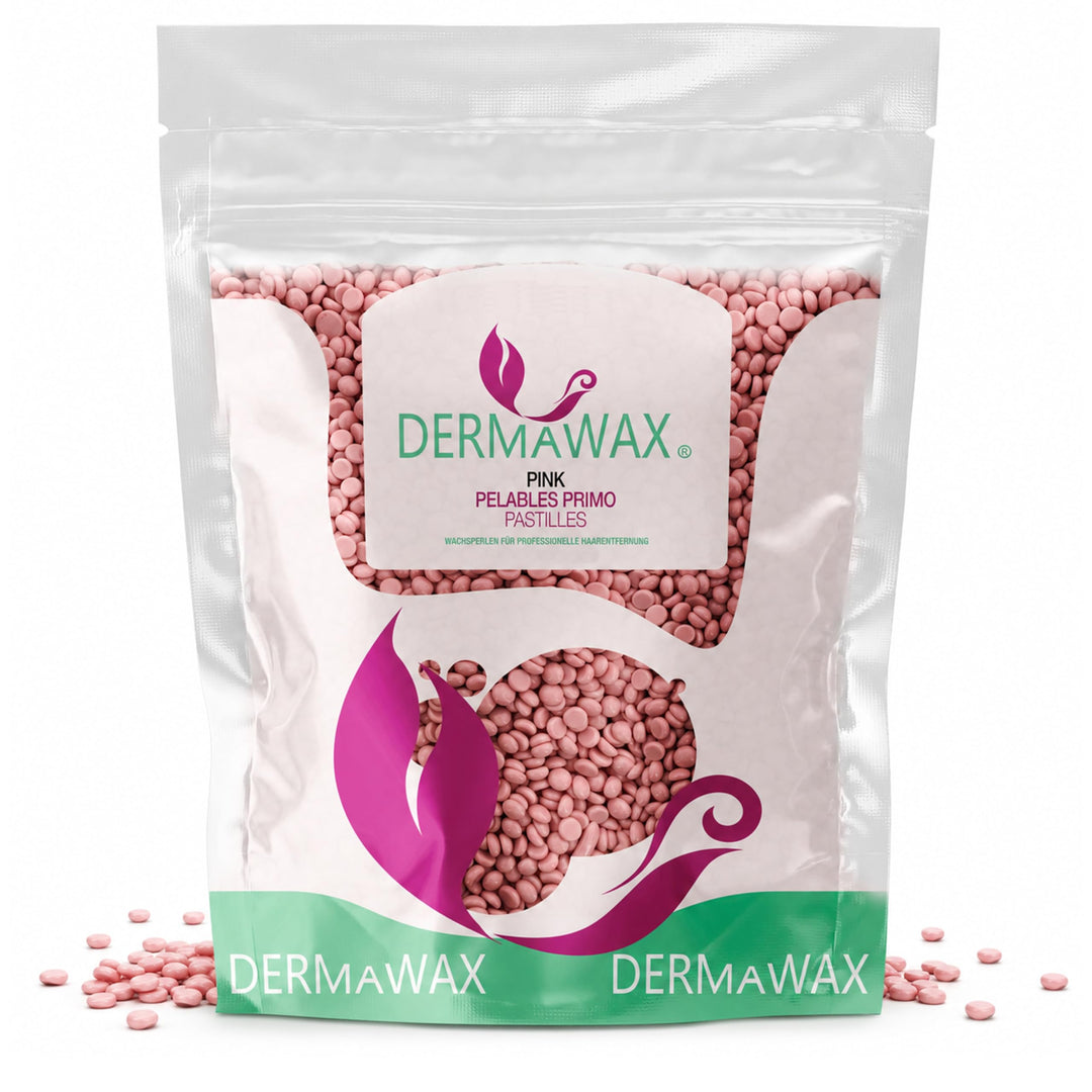 Dermawax 1 kg Pink Wachsperlen Heisswachs Waxing Perlen zur Haarentfernung Anwendung ohne Wachsstrei