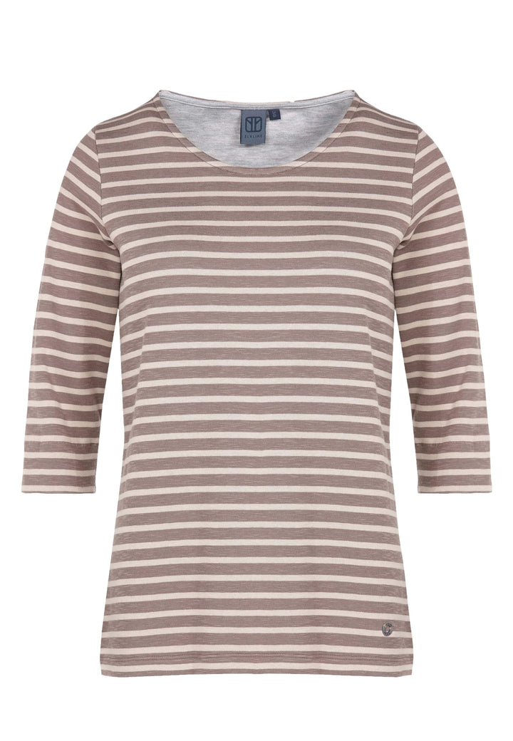 ELKLINE Damen Sweatshirt Rainbow 3/4 Arm Shirt mit Streifen und Rundhalsauschnitt | 2030015 36 Mudbr