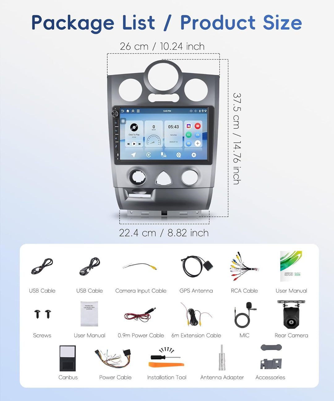 Rimoody 4G+64G Autoradio Android für Renault Megane 2 2002-2008 9 Zoll IN-Cell Radio Wireless Carpla