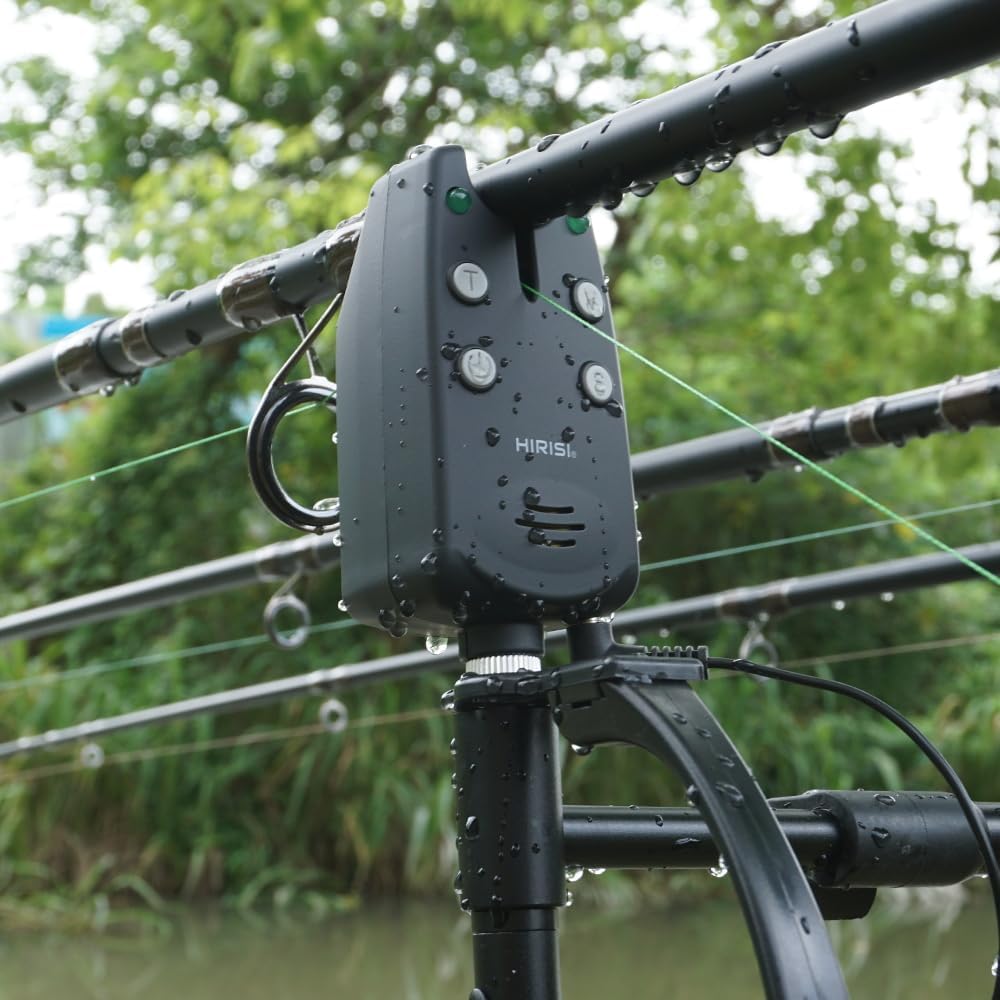 Hirisi Tackle Kabelloses Angeln Alarm Set 1+2 in Schutzhülle für Karpfenangeln B1236 B1236-4, B1236-