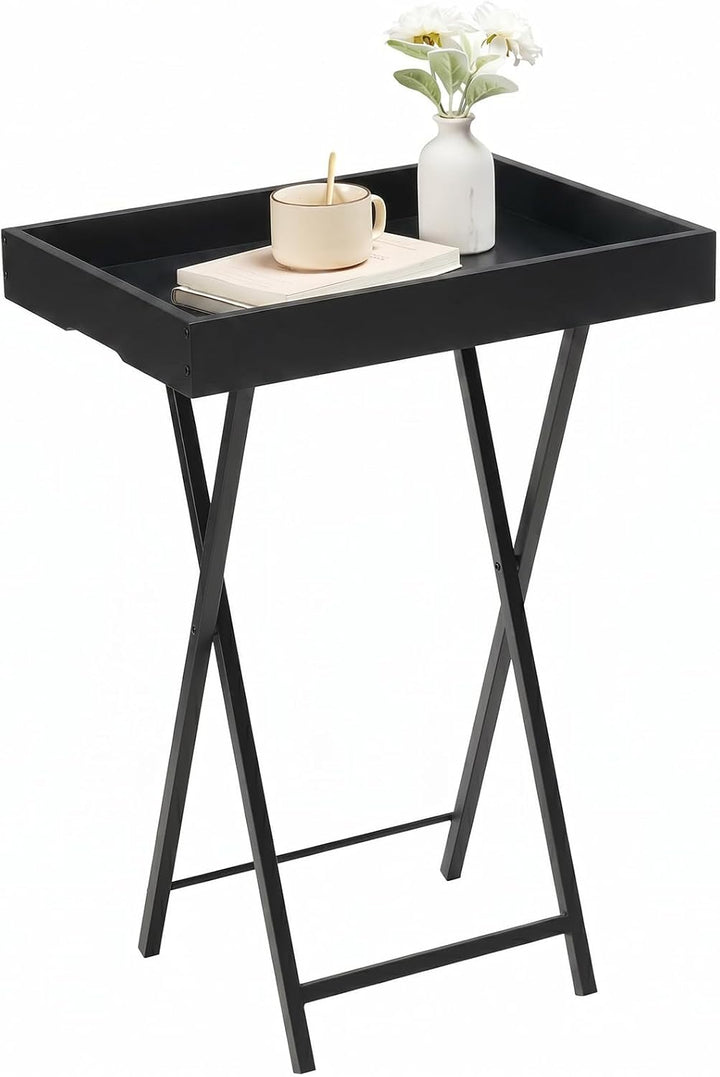 HOOBRO Beistelltisch, Klappbarer Nachttisch, Couchtisch, Faltbarer TV-Tablett zum Essen, Snack-Abend