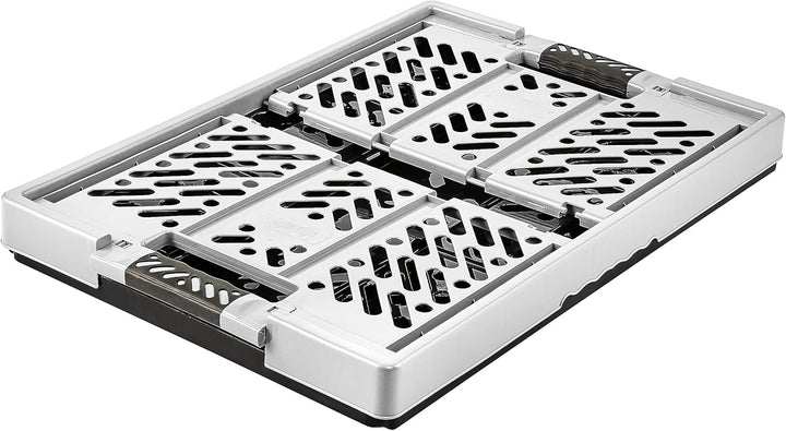 keeeper 2x Stabile Profi-Klappboxen mit Soft-Touch Griffen, 54 x 37 x 28 cm, 45 l, Ben, Hellgrau Hel