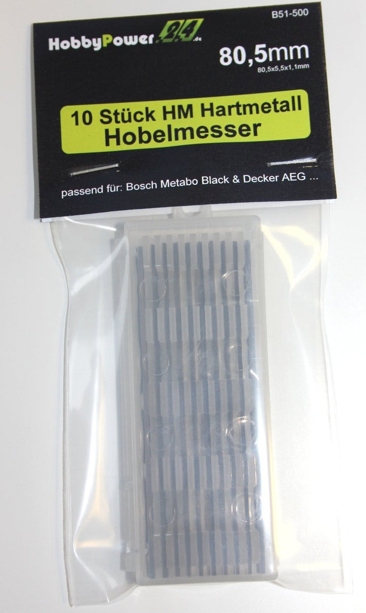 10 Stück HM Hartmetall Hobelmesser 80,5mm für Hobel ELU MFF40, MFF80K, MFF80, MFF81, MFF81K