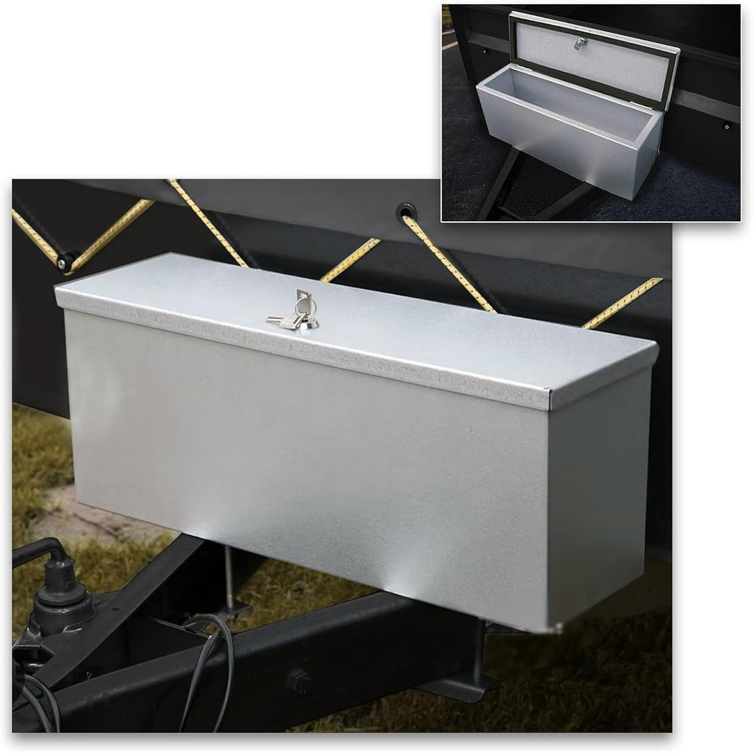ENVA Deichselbox für Anhänger 50x15x20cm inkl. Befestigungsmaterial robuste Anhängerbox für zusätzli