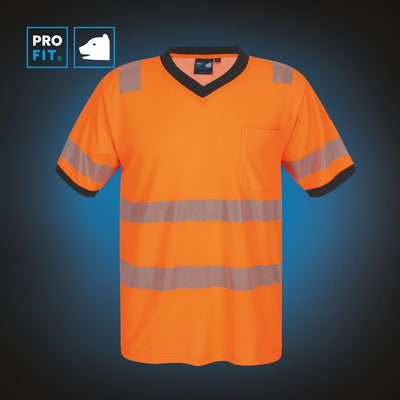 PRO FIT Warnschutz T-Shirt – Atmungsaktiv, Arbeits-Shirt, Allergiker geeignet, Herren, Damen, Reflex