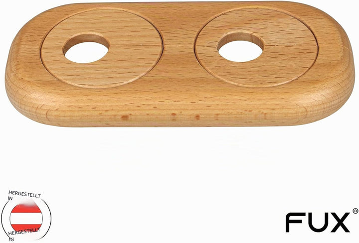 FUX 3 Stück Doppel Heizungsrohr Rosette, Rohrabstand variabel, 15mm - 22mm, Rohrabdeckung, Abdeckros
