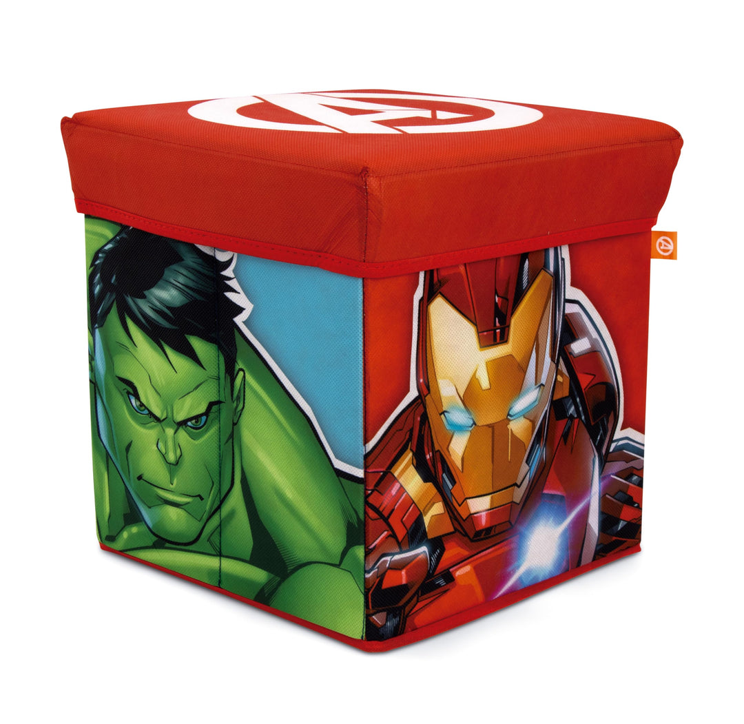 ARDITEX - Faltbarer Aufbewahrungswürfel für Kinder mit Avengers-Motiv und gepolstertem Deckel - Offi