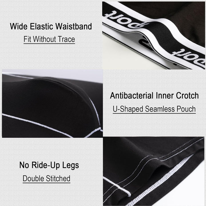 Nuofengkudu Herren Modal Unterwäsche Nahtlose Langes Bein Boxershorts Anti Chafing Unterhosen Atmung