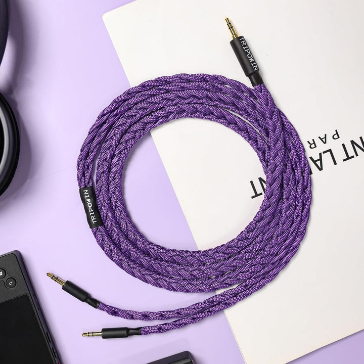 LINSOUL Tripowin GranVia Upgraded OFC hohe Reinheit Kopfhörer Audio Ersatzkabel, Dual 3.5mm Stecker