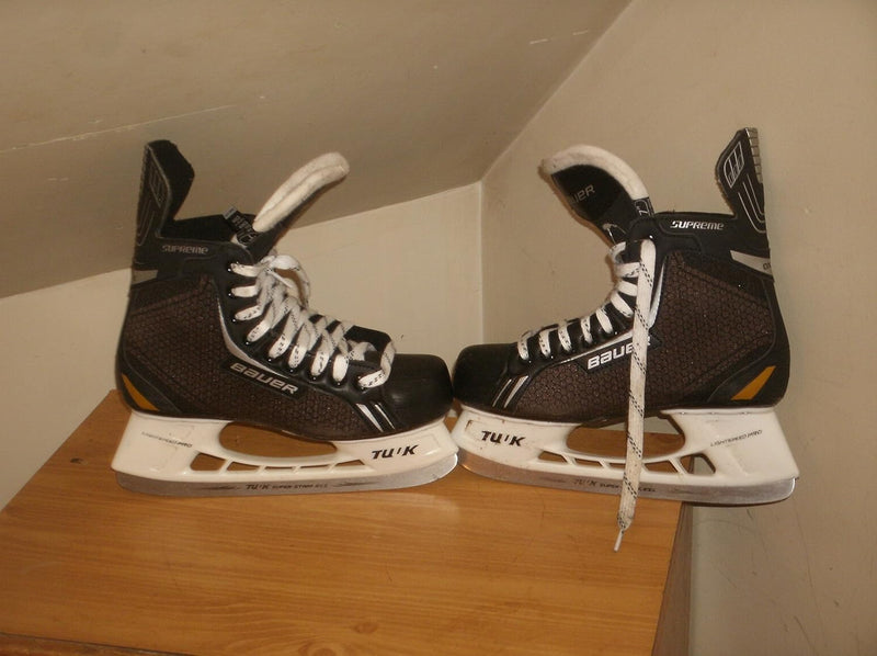 Bauer Kinder Schlittschuh Supreme S 140 Youth Eishockeyschlittschuh 7/25 Schwarz/Silber, 7/25 Schwar