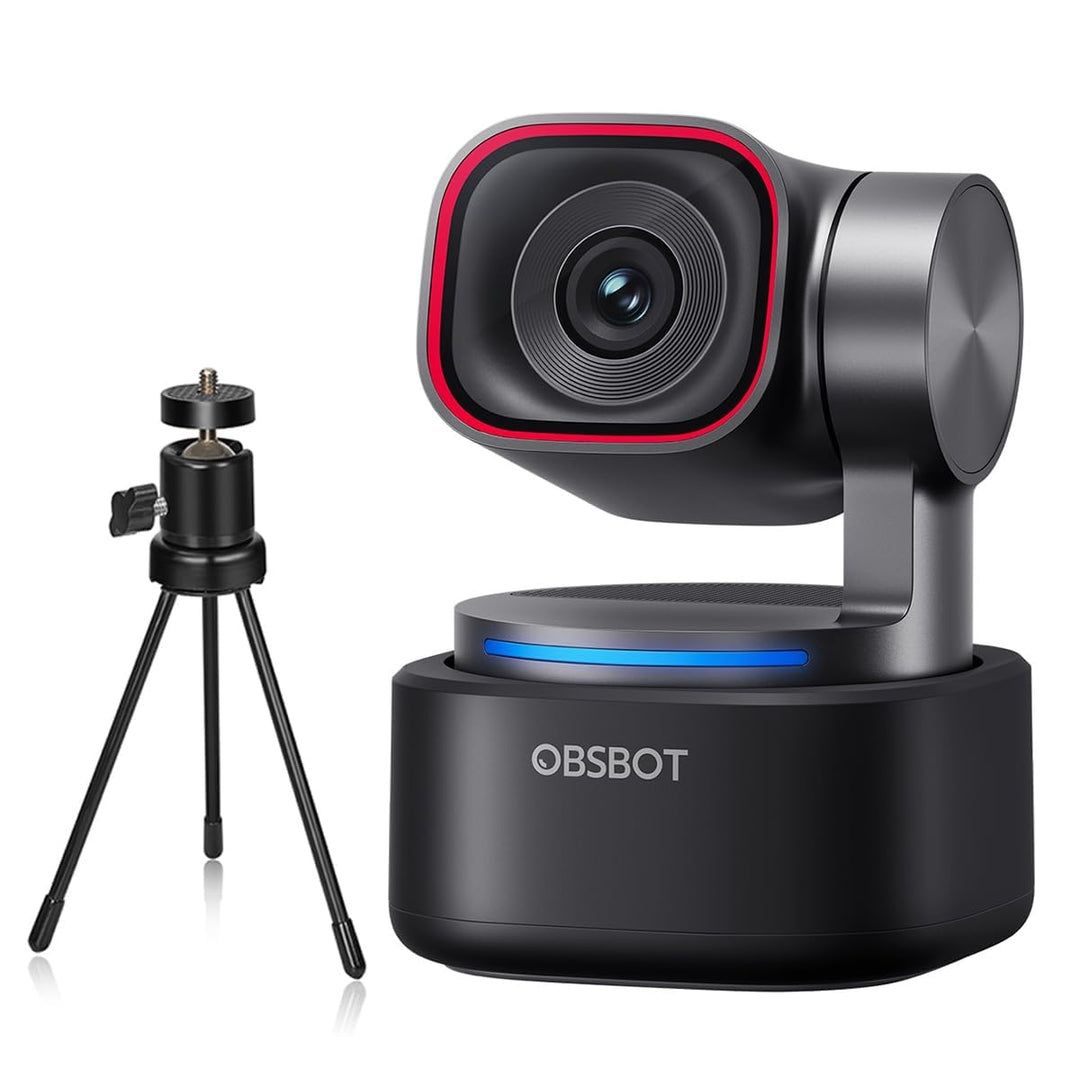 OBSBOT Tiny 3 mit Stativ, PTZ 4K-Webcam mit Spatial Audio, Tri-Mikrofon, 1/1,28"-Sensor, 120 FPS DGG