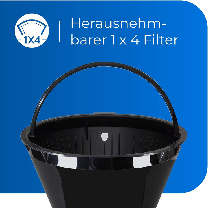 Exquisit Filterkaffemaschine KA 6502 sw | 2 Thermoskannen | 1x4 Filtergrösse | 870 Watt | Abschaltau