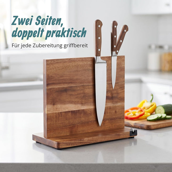 Relaxdays Messerblock magnetisch, braun