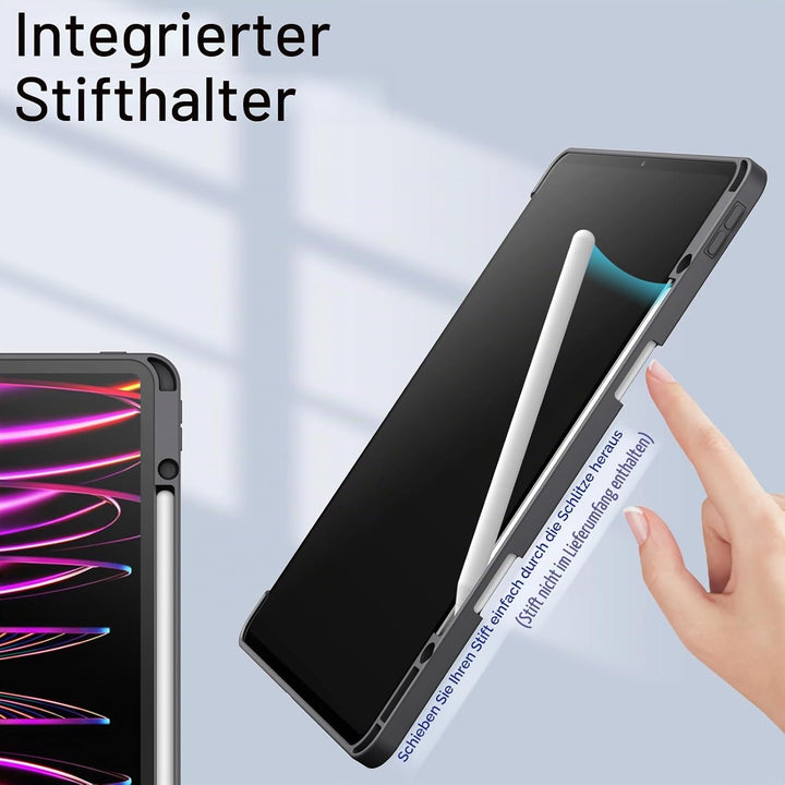 JETech Hülle für iPad Pro 12,9" 6/5/4/3 (2022/2021/2020/2018), Space Grau | Transparente Rückseite,