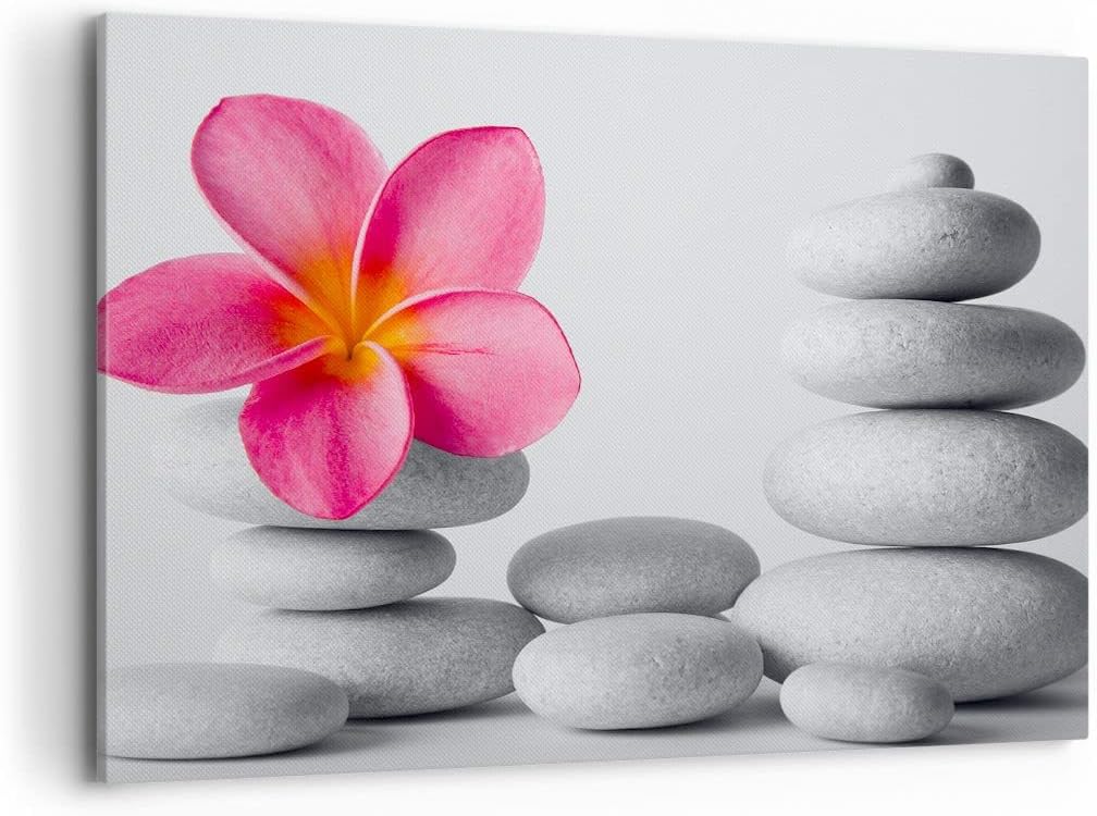 Bilder auf Leinwand 100x70cm Leinwandbild Spa buddhismus ruhig blume Gross Wanddeko Bild Schlafzimme