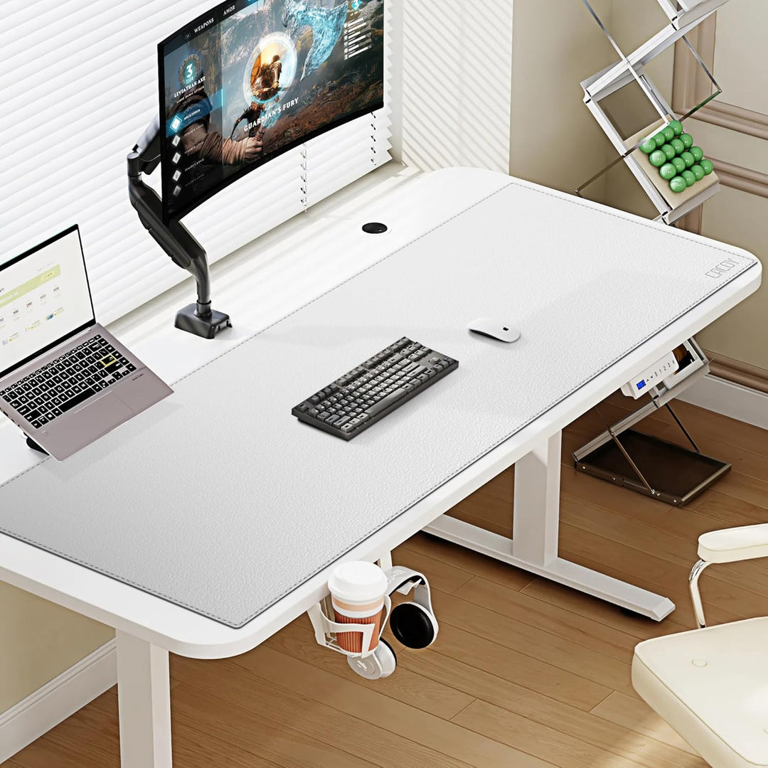 Cacoy Schreibtischunterlage aus Leder, 120x50cm Verlängertes Gaming-Mauspad, wasserdichte Schreibtis