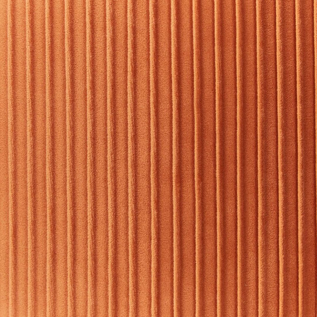 Runder Pouf im 2er Set aus Samt orange Ottoman Sitzpouf Rillen-Optik Miramar