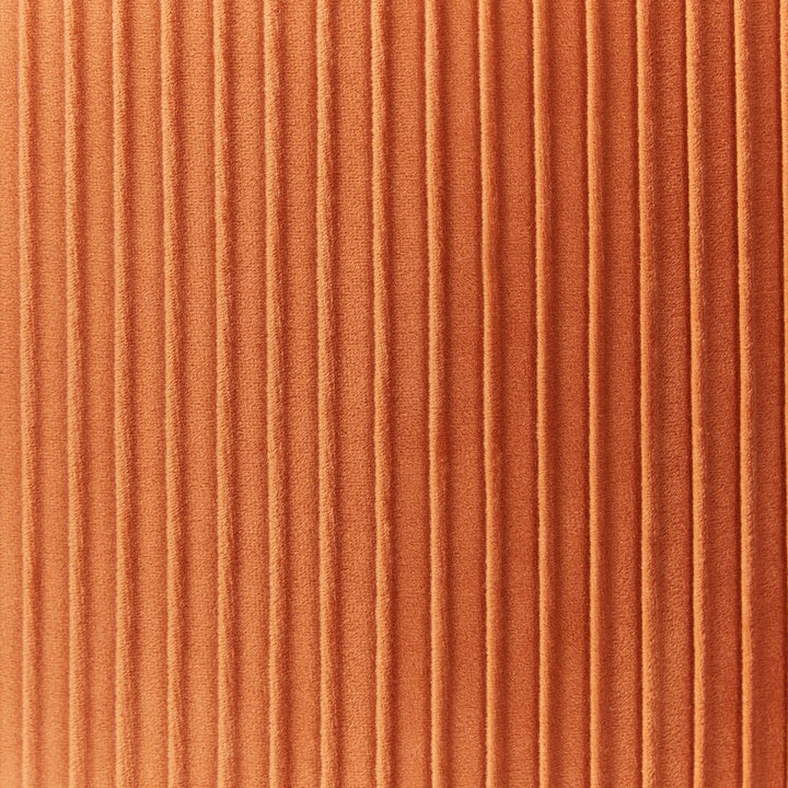 Runder Pouf im 2er Set aus Samt orange Ottoman Sitzpouf Rillen-Optik Miramar