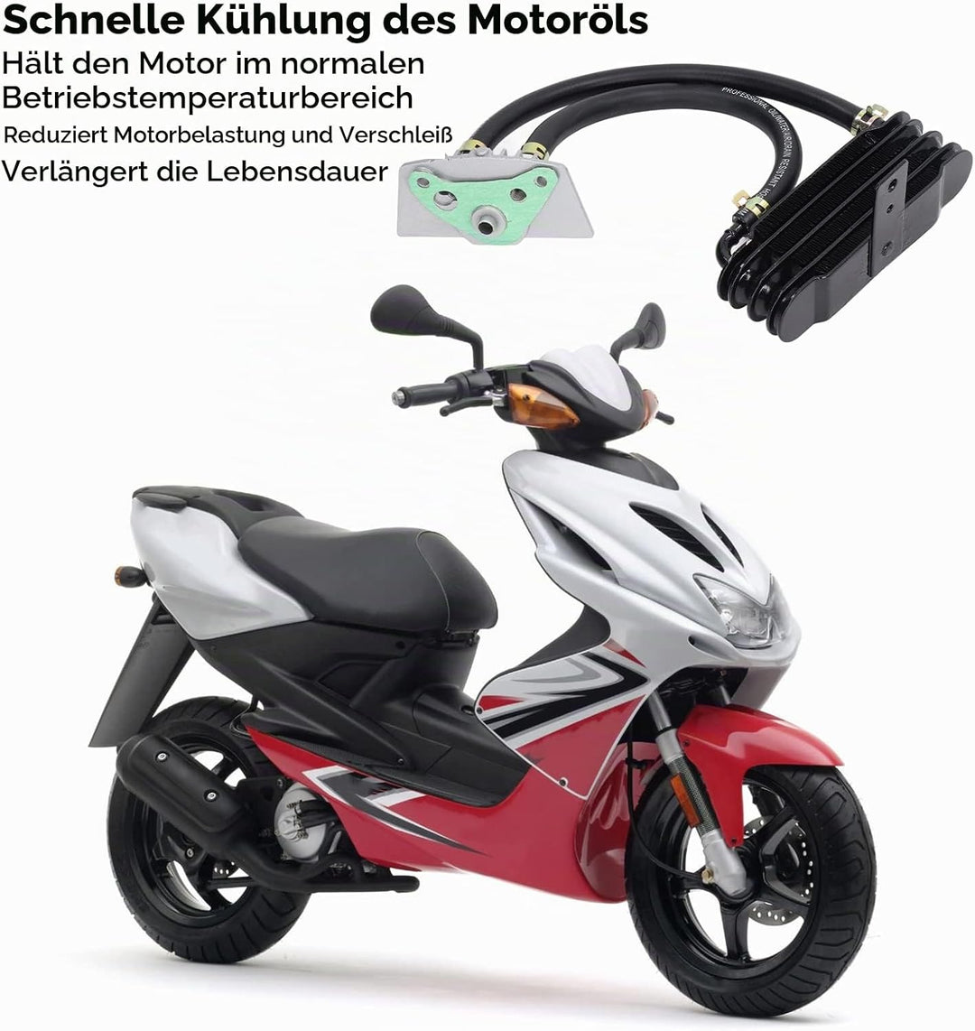 Getriebeölkühler, Motorrad Ölkühler Metall-Motorgetriebekühler, der Schnell Abkühlt Für 50‑150 Cc Cu