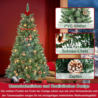 LZQ 150cm Weihnachtsbaum Künstlich PVC mit Schnellaufbau Klappsystem Tannenbaum Künstlich Christbaum