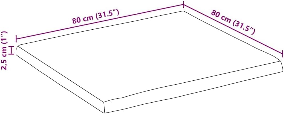 vidaXL Tischplatte, Holzplatte Quadratisch, Massivholzplatte für Bartisch Beistelltisch Esstisch, Er