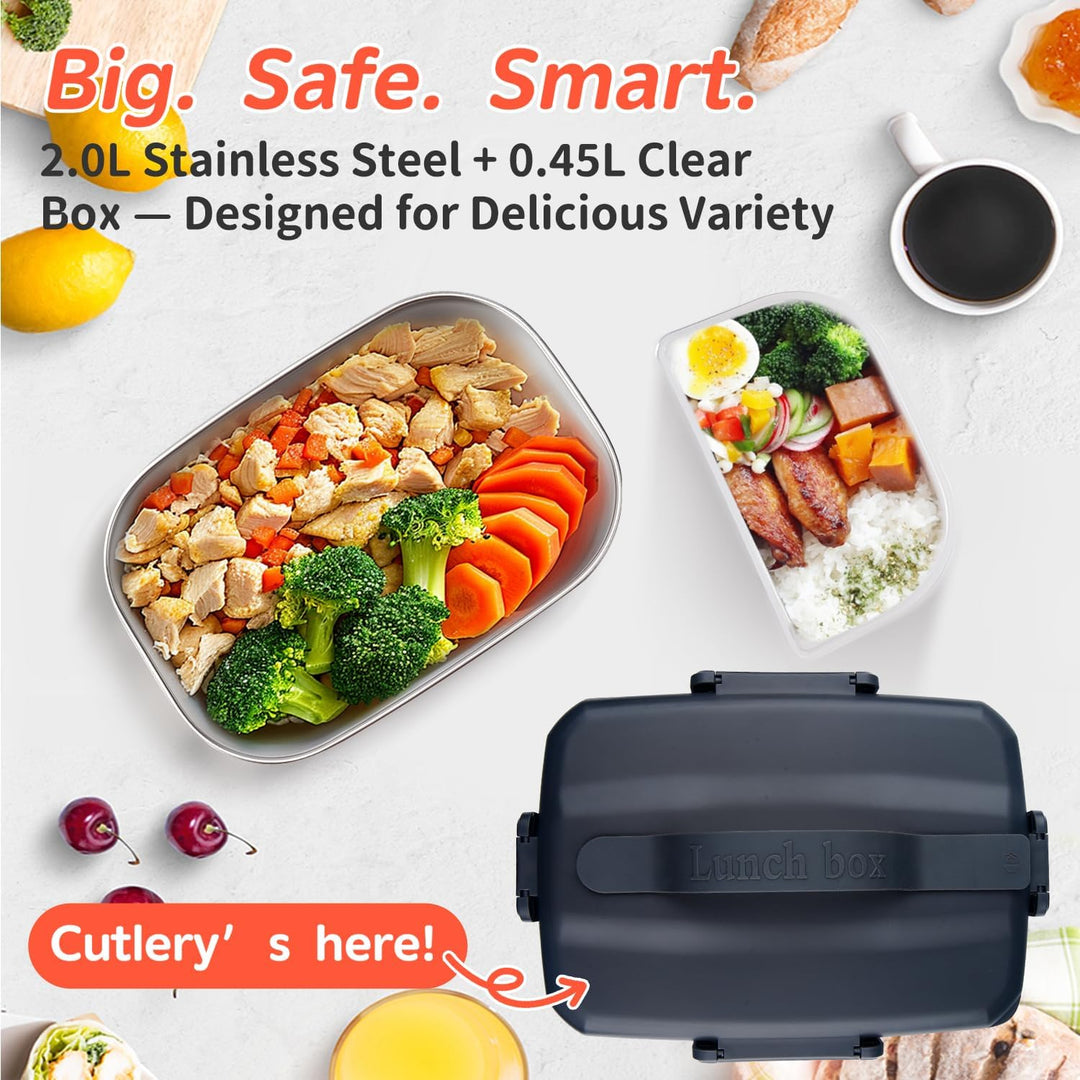 Grosse Elektrische Lunchbox 90 W, 3-in-1 Lunchbox Erwachsene für Edelstahl, 12 V/24 V/220 V für Auto