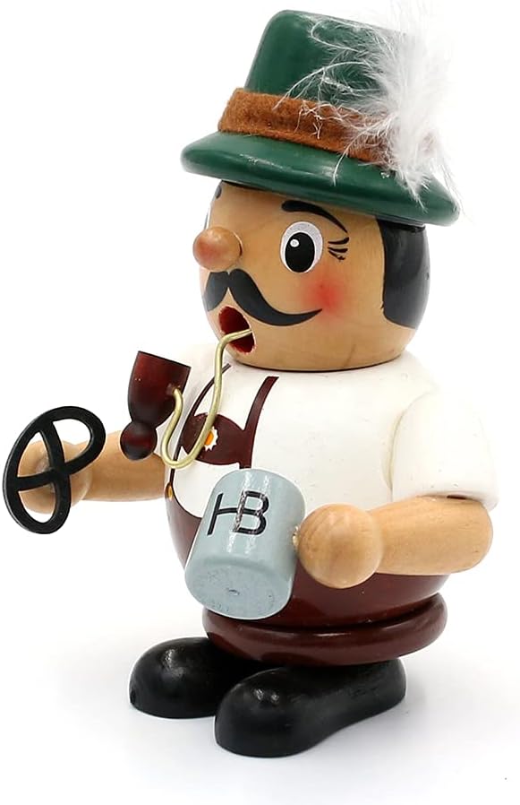 Dekohelden24 Lustiger Räuchermann als Bayer mit Brezel und Bier, ca. 12 cm, 12 cm