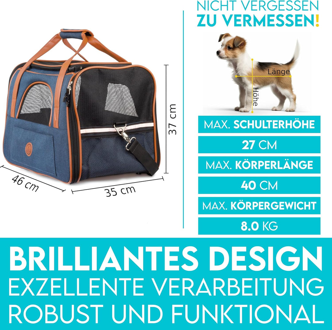 HUND IST KÖNIG Hundetasche &amp; Katzentasche bis 8kg - Hochwertige Hundetragetasche - Transporttasche f