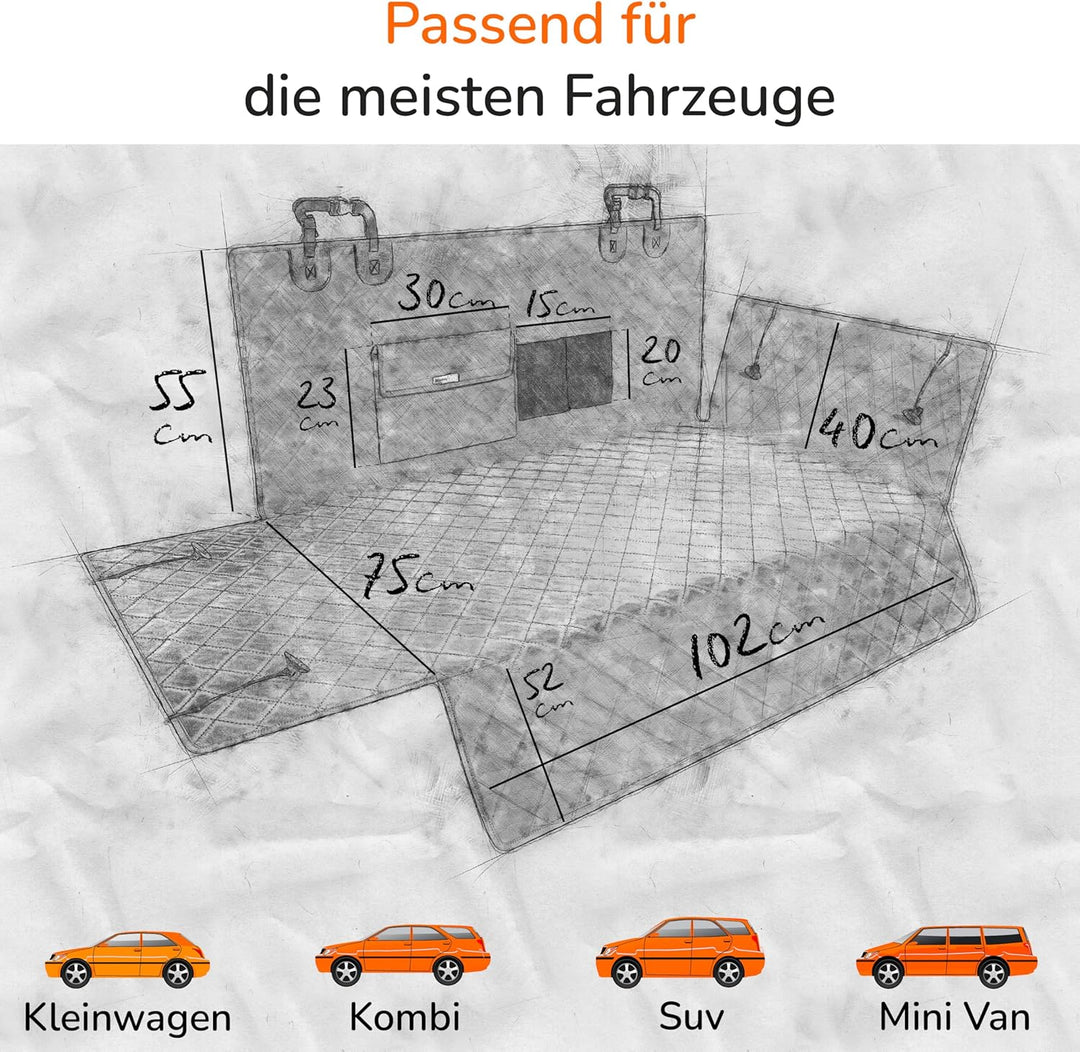 Upgrade4cars Premium Kofferraumschutz Hund mit Ladekantenschutz Wasserdicht & rutschfest | Auto Hund