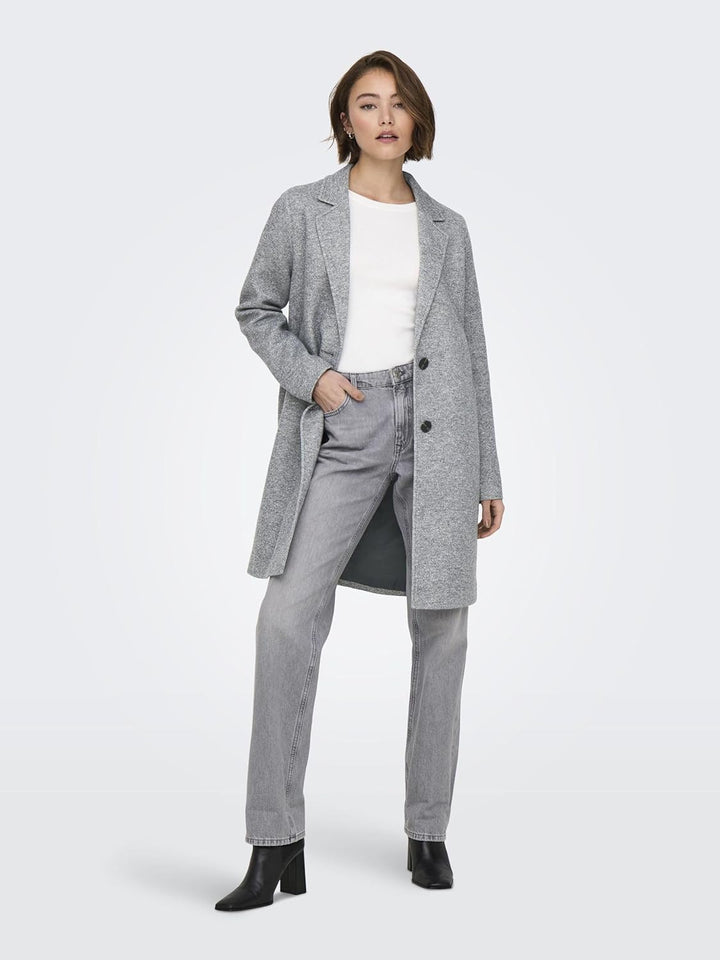 ONLY Damen Onlcarrie Bonded Coat OTW Noos Mantel S Light Grey Melange, S Light Grey Melange
