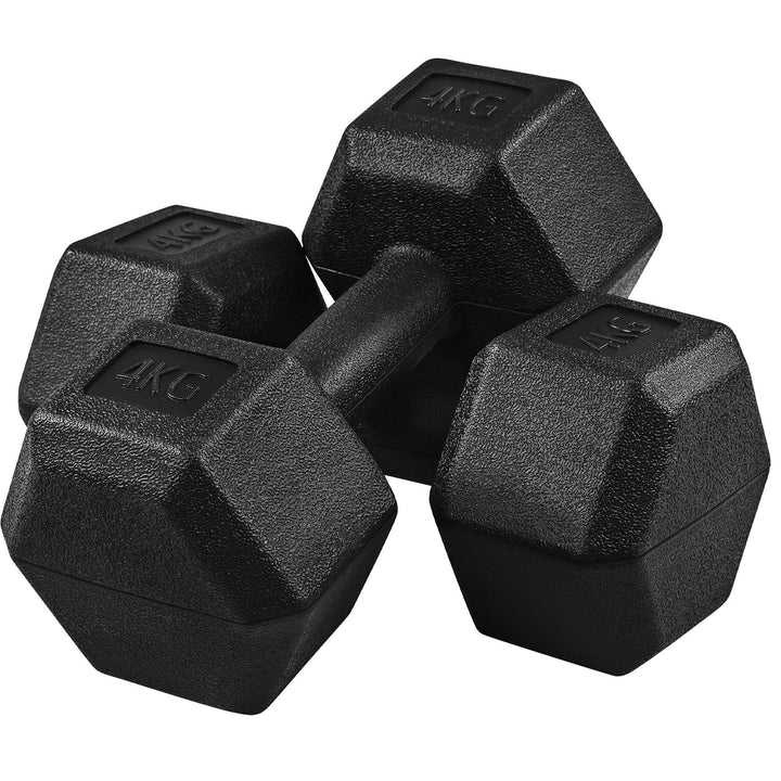 Yaheetech 2 Stück Hantel Set 4/5/6/7,5/8/10 Kg Kurzhanteln Gusseisen Hexagon Hanteln Gewichte Traini