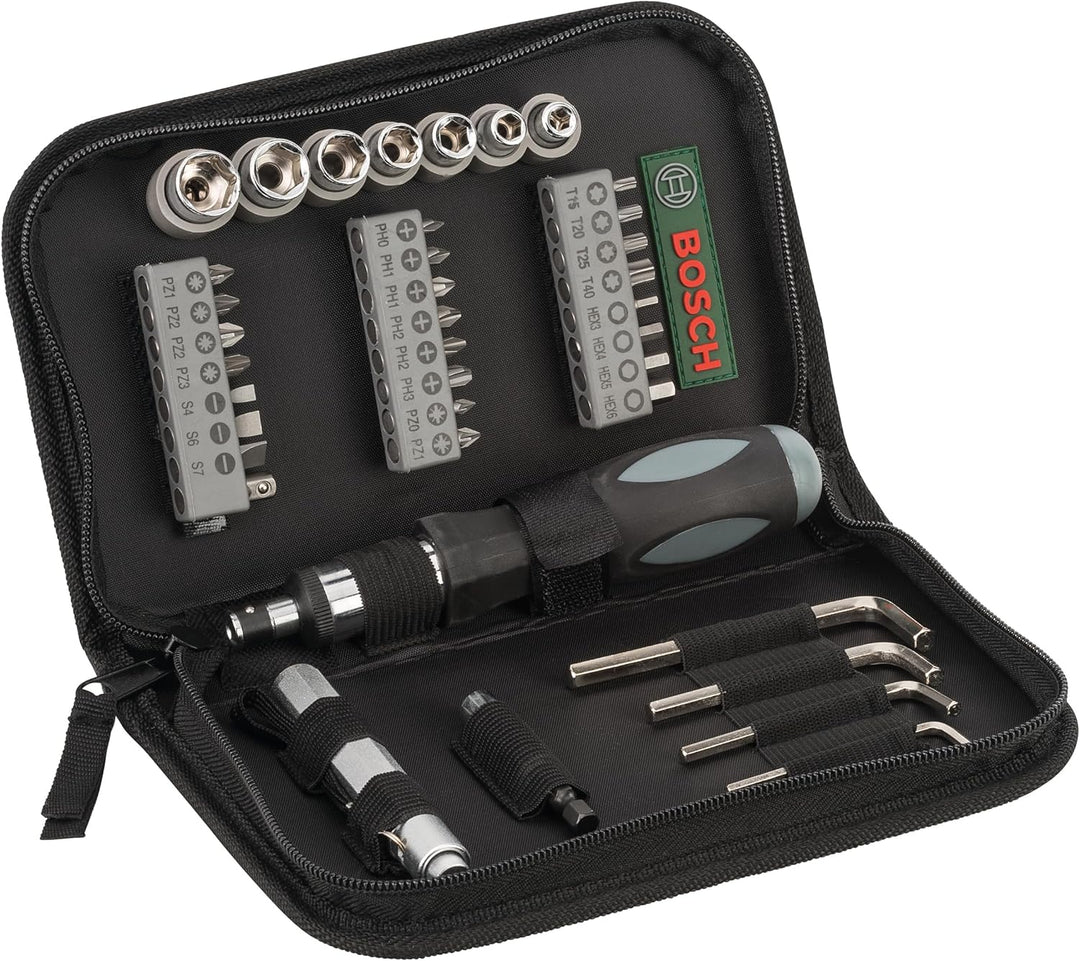 Bosch Accessories Bosch 38tlg. Mixed Bit Set (PH, PZ, S, HEX, Steckschlüssel Ø 5-13 mm, inkl. Handsc