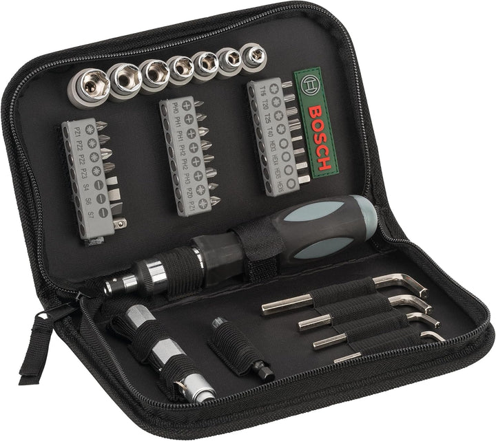 Bosch Accessories Bosch 38tlg. Mixed Bit Set (PH, PZ, S, HEX, Steckschlüssel Ø 5-13 mm, inkl. Handsc