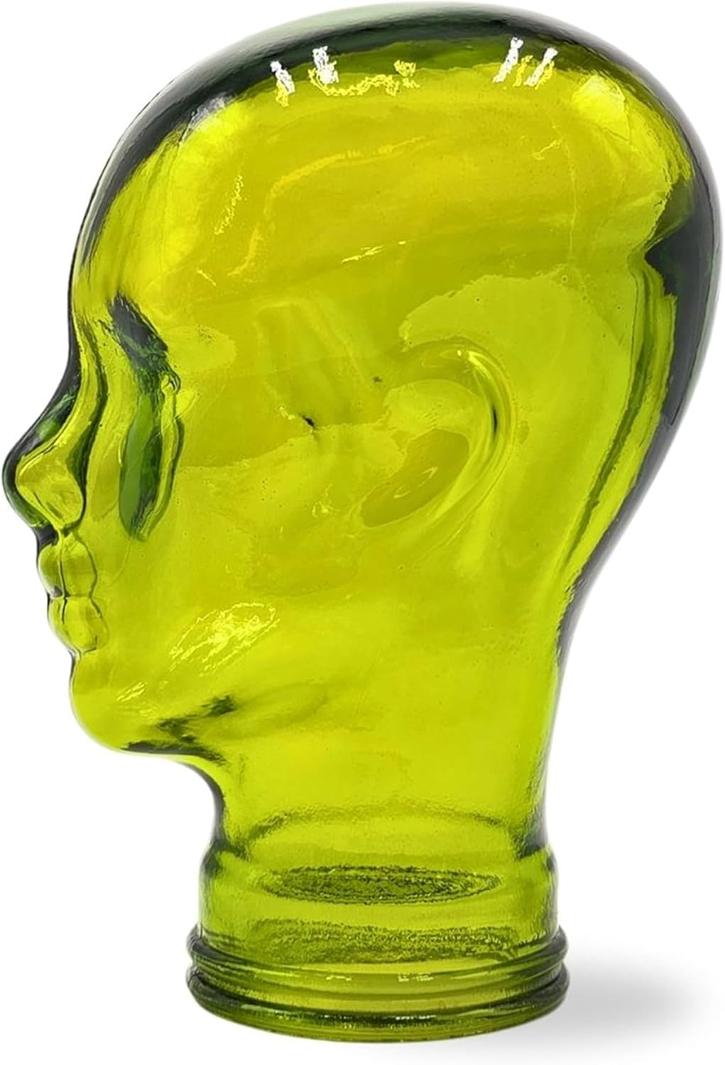 DESIGN DELIGHTS KOPFHÖRERSTÄNDER Mick | Glas, transparent/grün, 29 cm | Glaskopf, Deko Kopf