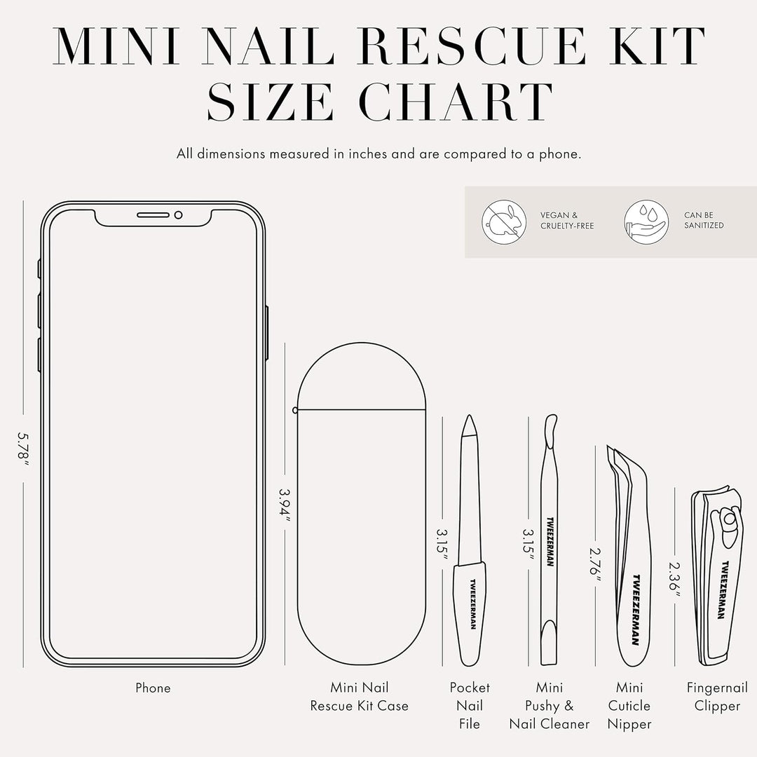 TWEEZERMAN Maniküre und Pediküre Mini Notfall Set, 4-teilig, Reisegrösse für jede Handtasche