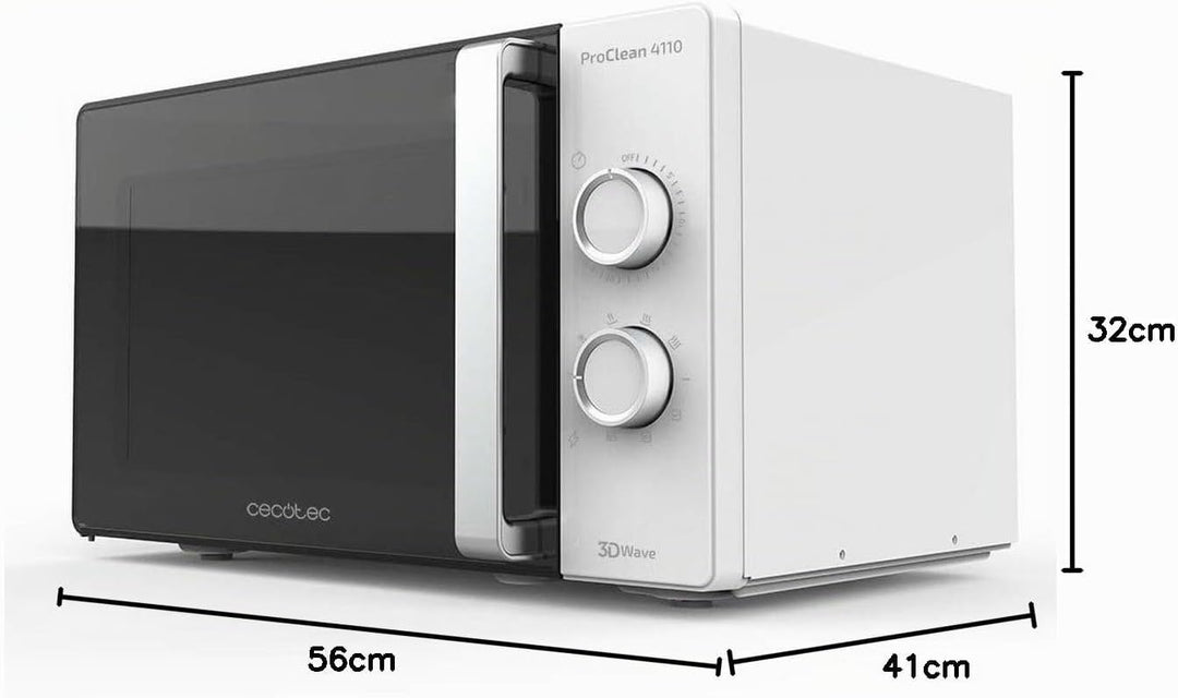 Cecotec Mikrowelle mit Grill ProClean 4110. 700W Leistung, Grill mit 800 W, Fassungsvermögen 23 l, R