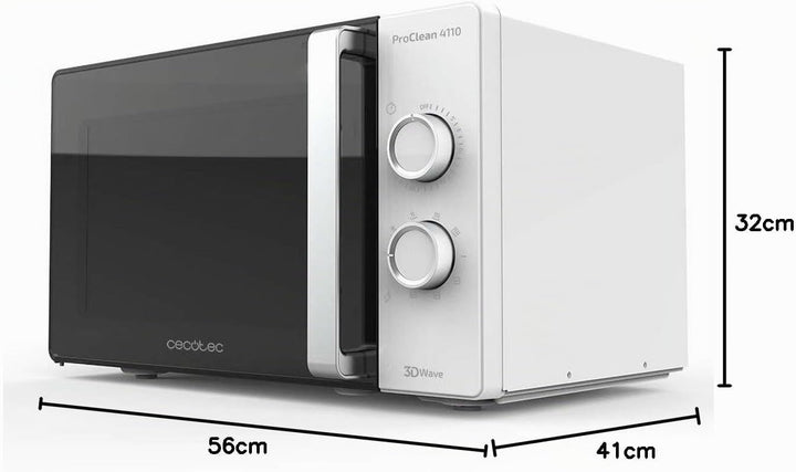 Cecotec Mikrowelle mit Grill ProClean 4110. 700W Leistung, Grill mit 800 W, Fassungsvermögen 23 l, R